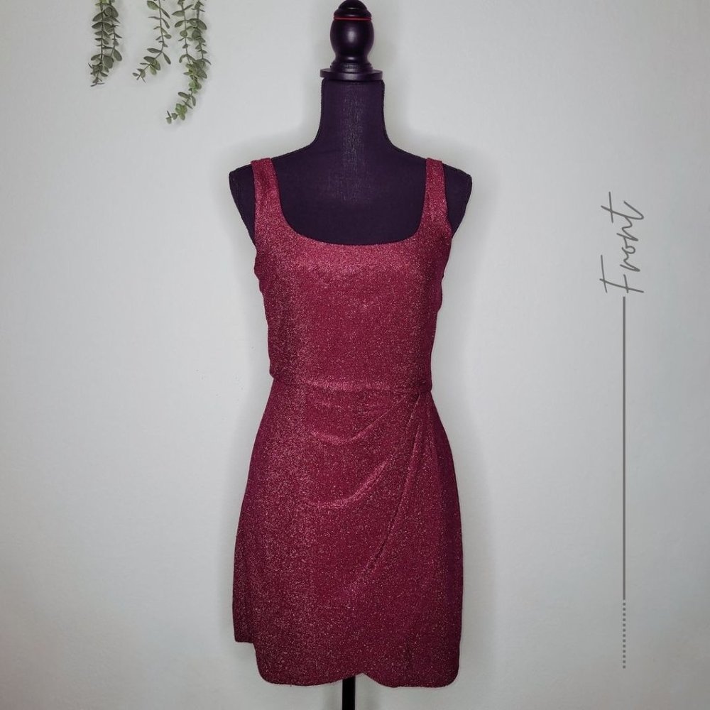 BURGANDY COCKTAIL MINI DRESS
